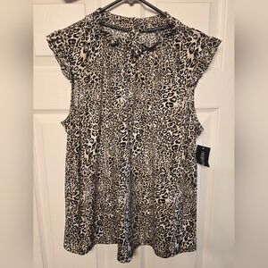 Adrianna Papell Animal Print Blouse